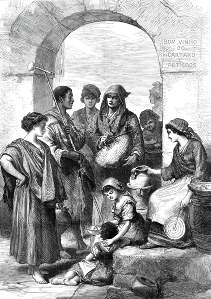 Street Scene in Lisbon: from a picture by the Viscount de Menezes...1876. Creator: Unknown.