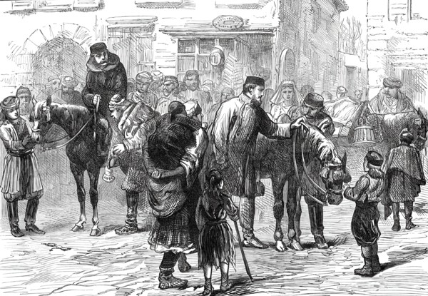 A Journey into the Herzegovina: Starting from Risano, from a sketch by our special artist, 1876. Creator: Unknown.