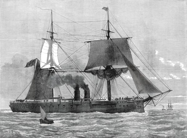Our Ironclad Fleet: H.M.S. Temeraire, launched at Chatham on Tuesday last, 1876. Creator: Josiah Robert Wells.