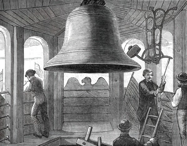 Philadelphia Sketches: in the Belfry, Independence Hall, by one of our special artists, 1876. Creator: Unknown.