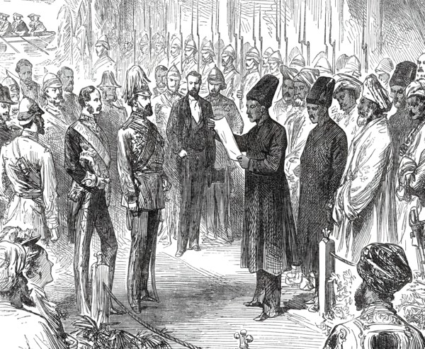 Bombay Parsees with an Address of Welcome to the Prince, 1876. Creator: Unknown.