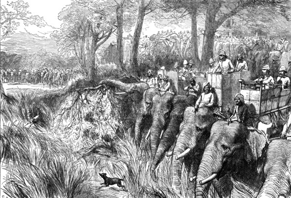 Crossing a River in the Terai, 1876. Creator: C.R..
