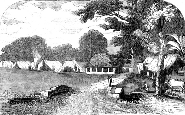 Sketches of Native Life in India - Sepoy Encampment at Barrackpore, 1858. Creator: Unknown.