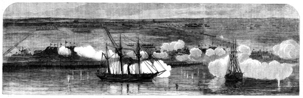 The Attack on the Peiho Forts by the English and French Fleets, 1858. Creator: Harvey Orrin Smith.