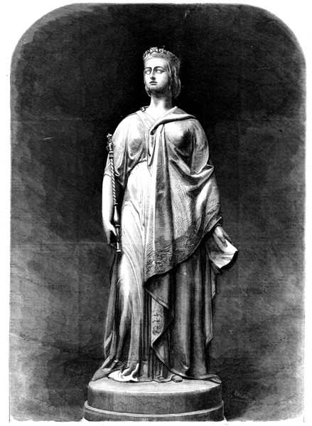 Statue of Queen Victoria in the New Townhall, Leeds, 1858. Creator: Walmsley.