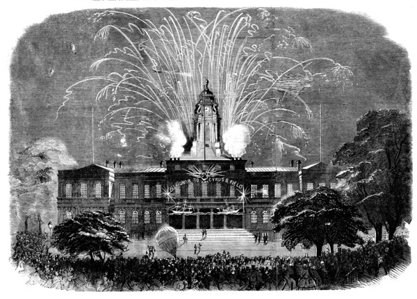 Celebration of the Laying of the Atlantic Telegraph Cable at New York - the Illumination..., 1858. Creator: Unknown.