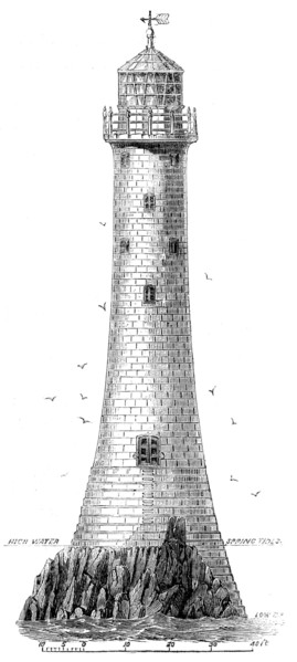 New Lighthouse on Bishop Rock, Scilly Islands, 1858. Creator: Unknown.