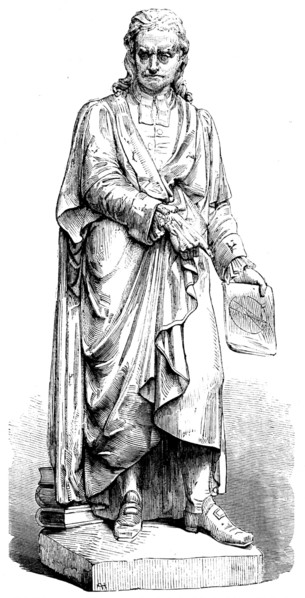 Statue of Sir Isaac Newton, inaugurated last week at Grantham, 1858. Creator: Unknown.