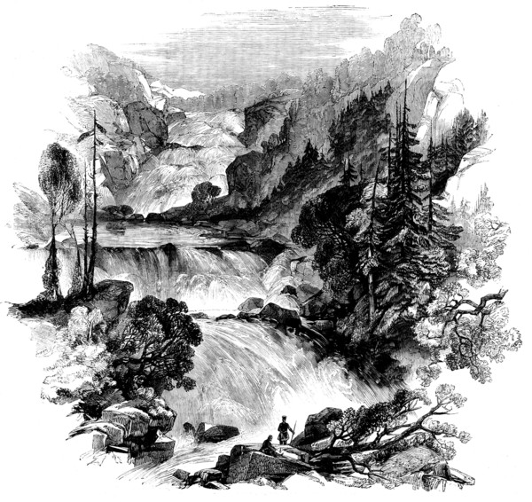 The Canadian Red River Exploring Expedition - Great Falls on Little Dog River..., 1858. Creator: Unknown.
