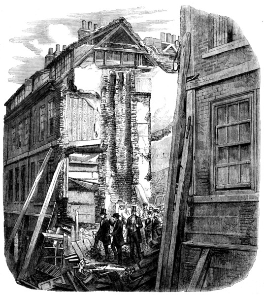 Ruins of the Fallen Houses in Pilgrim-street, City, 1858. Creator: Unknown.