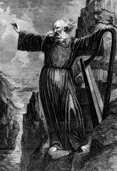 The Last Welsh Bard, the Painting which obtained the Prize at the Llangollen Eisteddfod, 1858. Creator: Unknown.