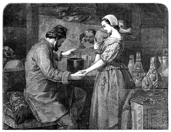 The Last Trial of Madame Palissy - painted by W. J. Grant - one of the prize pictures of..., 1858. Creator: Unknown.
