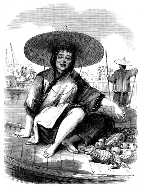 Sketches from China - Chinese Fruit-girl, 1858. Creator: Unknown.