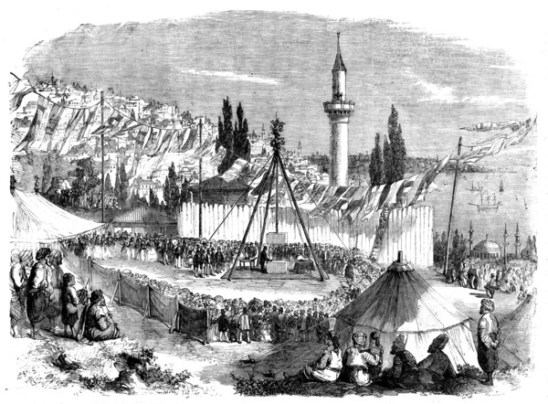 Lord Stratford de Redcliffe laying the Foundation Stone of the Memorial Church at..., 1858. Creator: Unknown.
