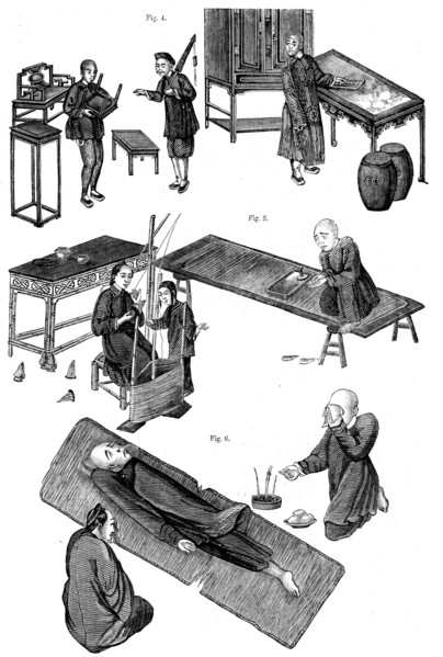 Opium-smoking in China - from drawings by a native artist, 1858. Creator: Unknown.
