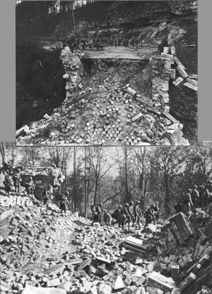 'La poursuite de l'ennemi; sur la route de Longpont a Oulchy-le Chateau, le 18 juillet 1918..., 1918 Creator: Unknown.