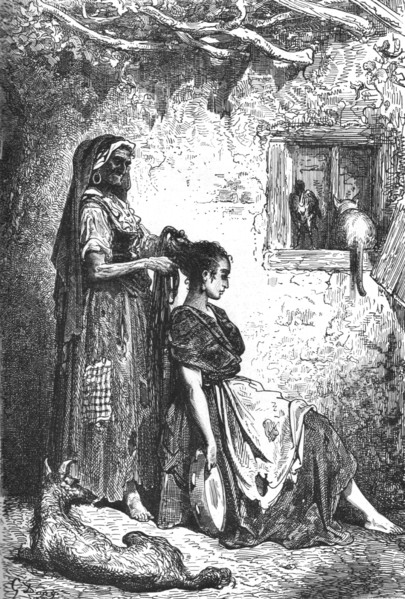 ''Toilet of Gipsy girl at Diezma; Notes on Spain', 1875. Creator: Unknown.