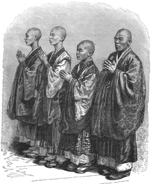 'Bonzes praying; A European Sojourn in Japan', 1875. Creator: Unknown.