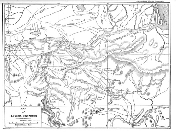 'Map of the Lower Orinoco; A Journey up the Orinoco', 1875. Creator: Unknown.