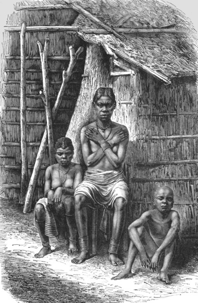''Bakalai women and children; The Gaboon.', 1875. Creator: Unknown.