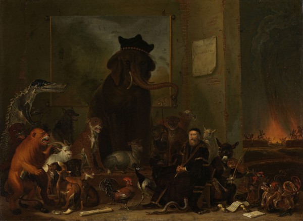 Satire on the trial of Johan van Oldenbarneveldt, 1663. Creator: Cornelis Saftleven.