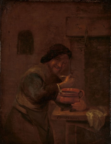 Man Eating from an Earthenware Pot, c.1660-c.1680. Creator: Daniel Boone.