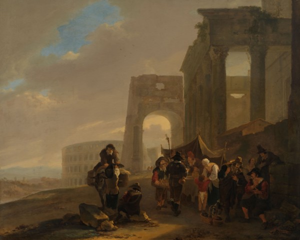 Street Scene with Roman Ruins, c.1642-c.1644. Creator: Jan Dirksz Both.