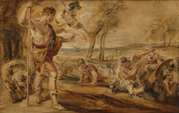 Cadmus, Guided by Minerva, Observes the Spartoi Fighting, before 1747. Creator: Unknown.