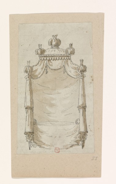 Design for a bed, c.1770-c.1780. Creator: Anon.