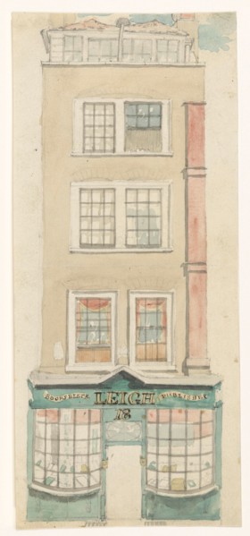 Exterior of the store of bookseller and publisher Samuel Leigh in London, 1814-c.1840. Creator: Anon.