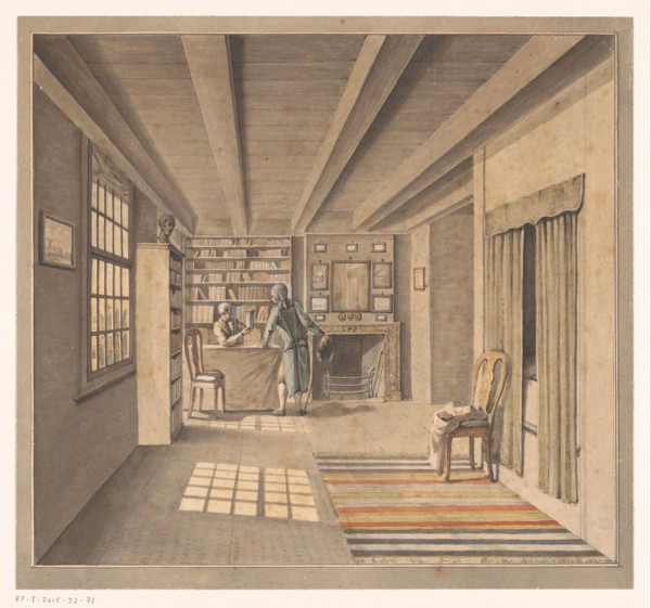 Interior with a bookseller, c.1800-c.1850. Creator: Anon.