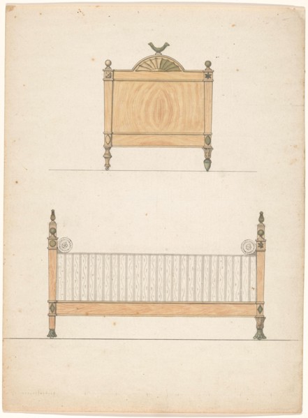 Design for a crib, c.1790. Creator: Anon.