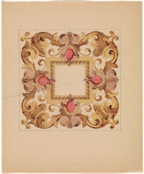 Design for a tile, c.1850. Creator: Anon.