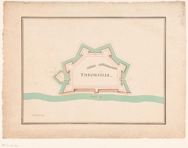 Map of Thionville, c.1710. Creator: Anon.