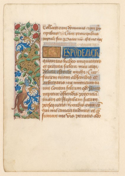 Manuscript from a psalter or book of hours, c.1450-c.1499. Creator: Anon.