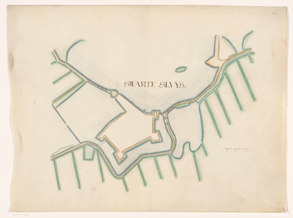 Map of Zwartsluis Fortification, c.1650-c.1799. Creator: Anon.