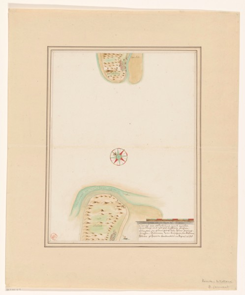 Map of East-Vlieland and West-Terschelling, 1688 or later.  Creator: Anon.