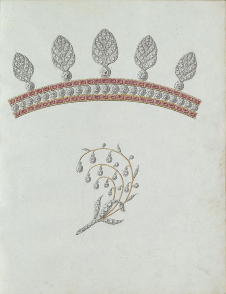 Two jewels, the bottom of which is in the form of a branch, c.1800-c.1810. Creator: Carl Friedrich Bärthel.