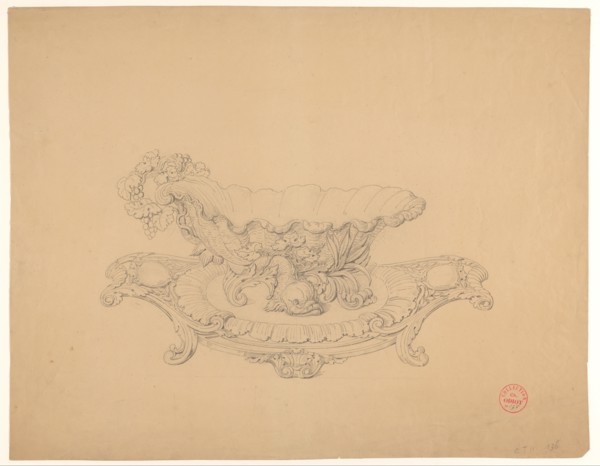 Design for a sauce boat on a saucer, c.1830. Creator: Workshop of Charles Nicolas Odiot.