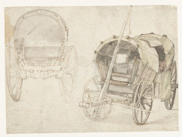 Two travel cars, 1633-1687. Creator: Gillis Neyts.