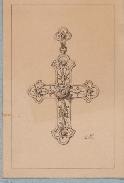Design for Pendant with Diamonds, c.1864-c.1894. Creator: Henri Cameré.
