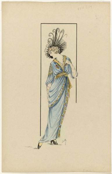 Woman in blue dress, 1913-1914, (c.1912-c.1913). Creator: Jan van Brock.