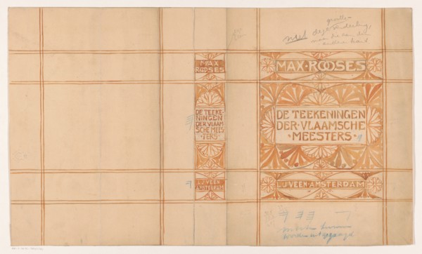 Book cover design for "The Drawings of the Flemish Masters" by Max Rooses, 1900-1915.  Creator: Johann Georg van Caspel.
