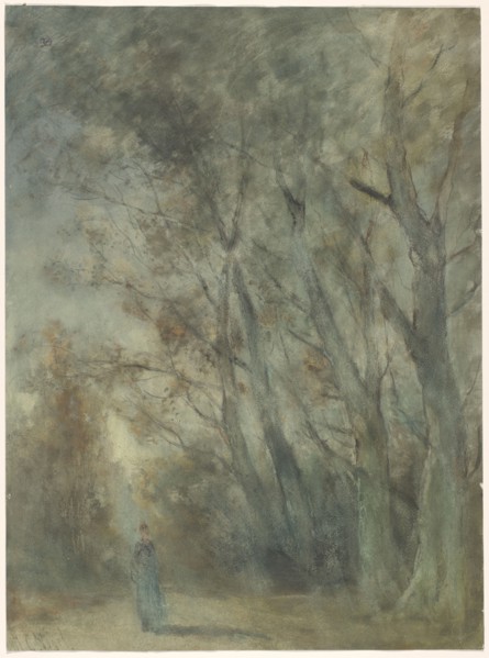 Woman on a forest path, 1838-1915. Creator: Johannes Gysbert Vogel.