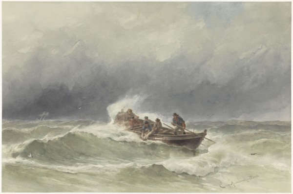 Rescue at sea, 1838-1892. Creator: Jacob Eduard van Heemskerck van Beest.