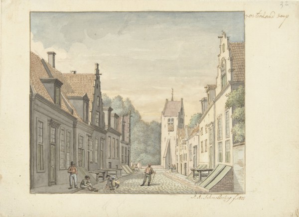 Street in the village of Oosterland on Duiveland, 1822. Creator: Joseph Schmetterling.