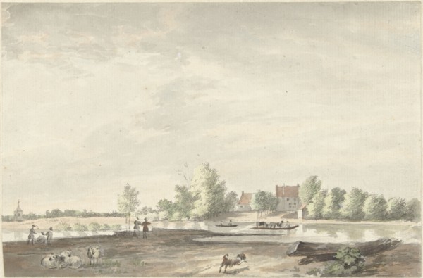 Ferry house on the Lek near Schoonhoven, 1761-1828. Creator: Joseph Schmetterling.