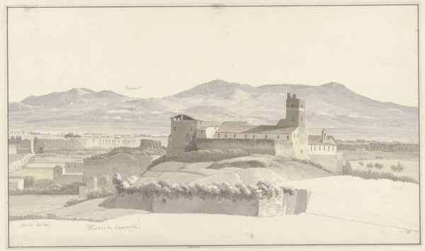 The Baths of Caracalla in Rome, with Frascati in the Distance, c.1809-c.1812. Creator: Josephus Augustus Knip.