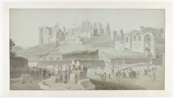A Procession at the Foot of the Palatine Hill in Rome, c.1809-c.1812. Creator: Josephus Augustus Knip.