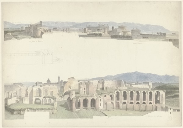 S. Giovanni E Paolo, The Villa Mattei and the Imperial Palaces, c.1809-c.1812. Creator: Josephus Augustus Knip.